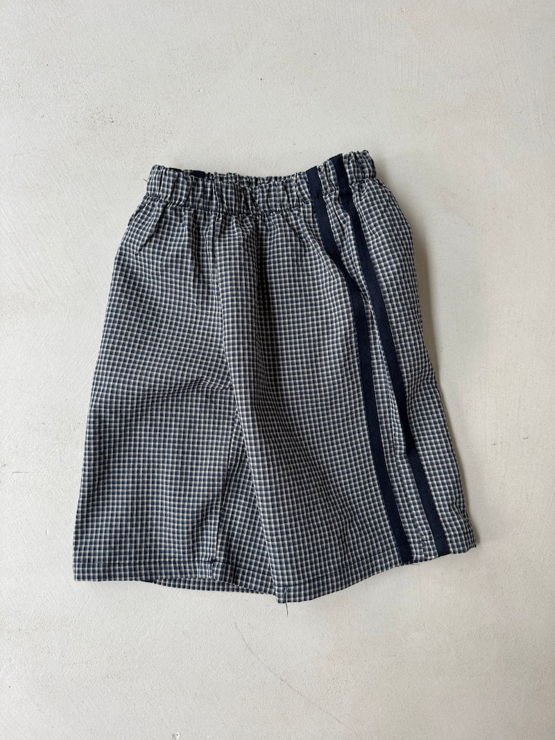 Mini Checked Track Pants Navy