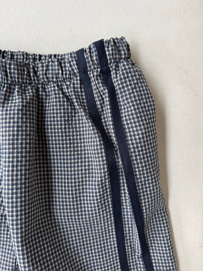 Mini Checked Track Pants Navy