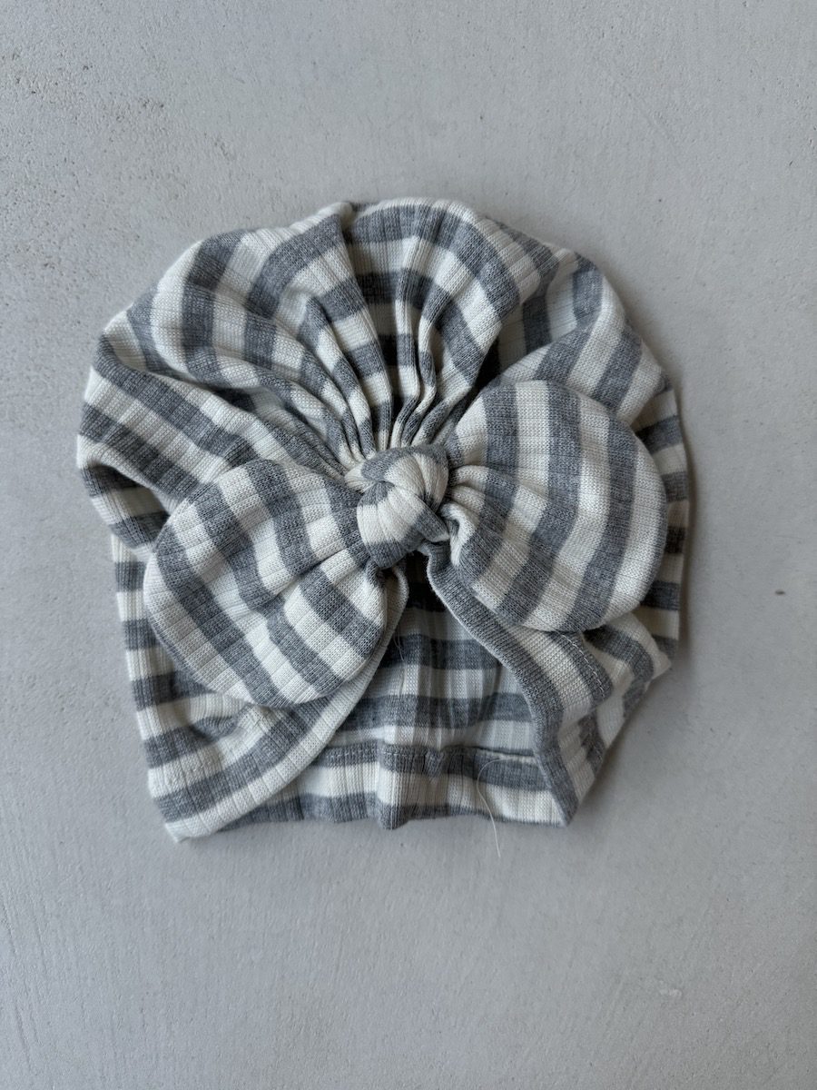 Striped Bow Beanie
