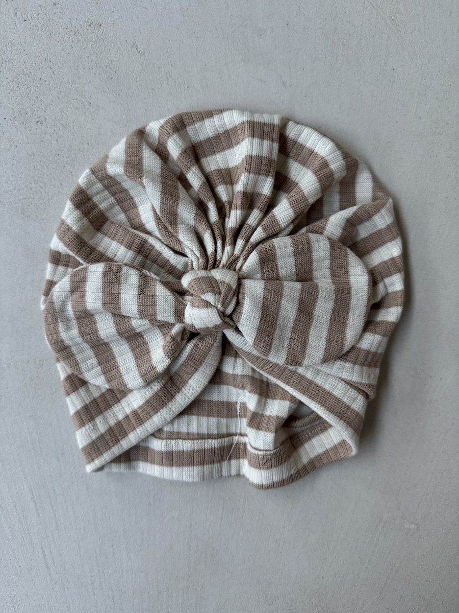 Striped Bow Beanie