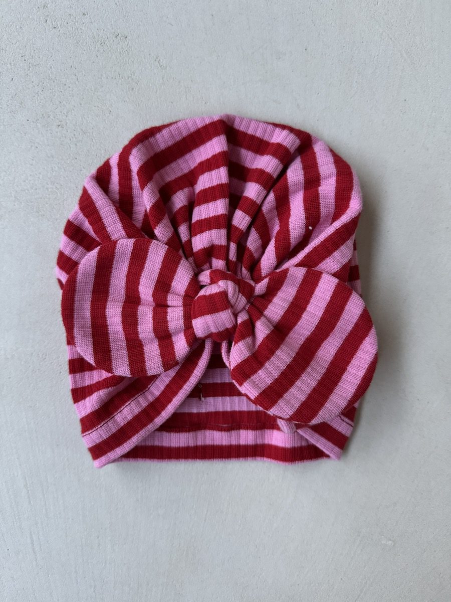Striped Bow Beanie