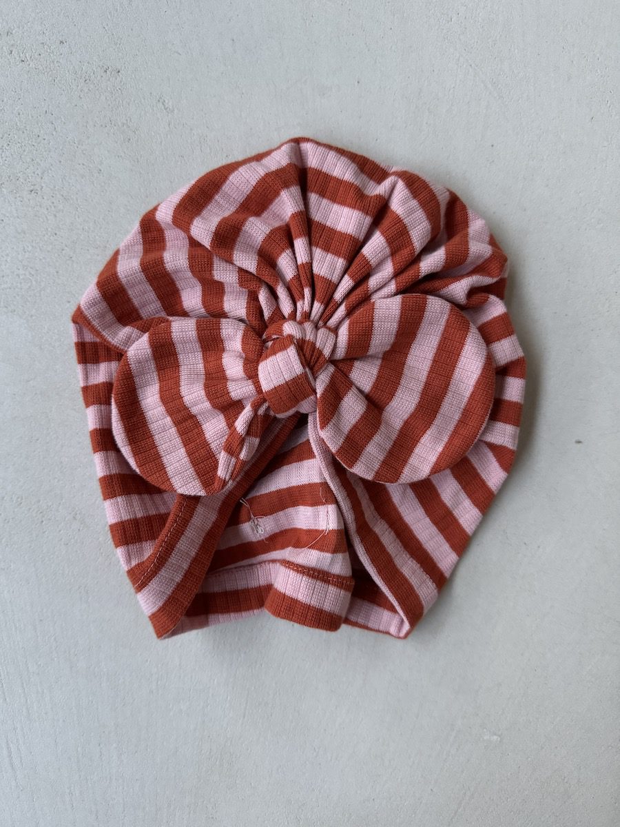 Striped Bow Beanie
