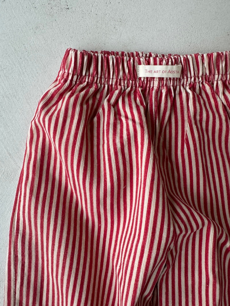 Mini Red Rib Stripe Pants
