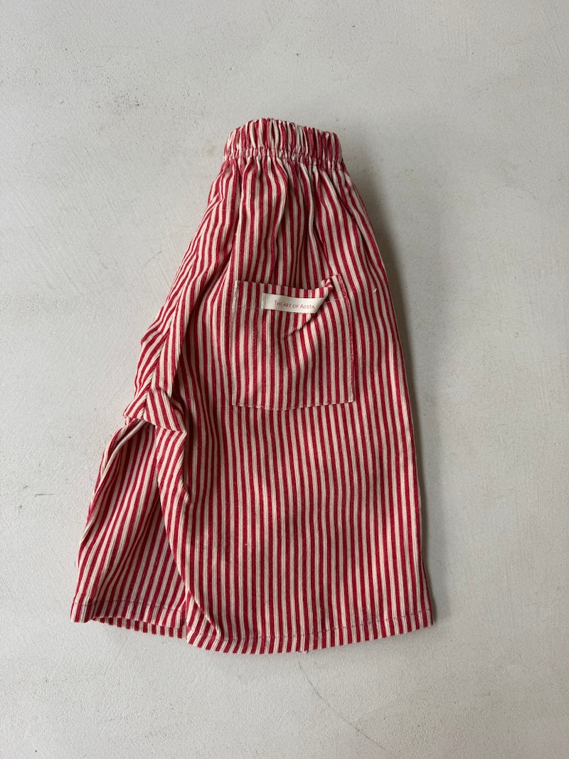 Mini Red Rib Stripe Pants
