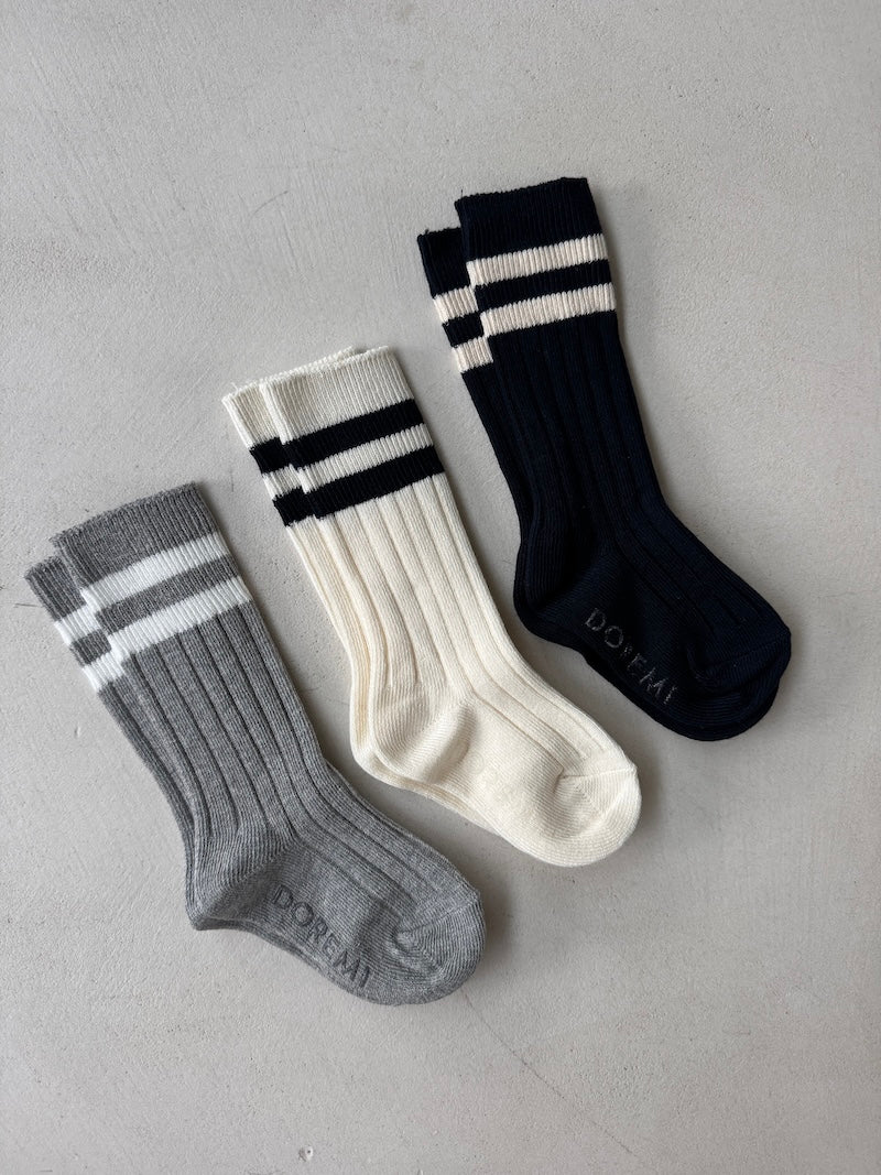 Striped Knee Socks Set