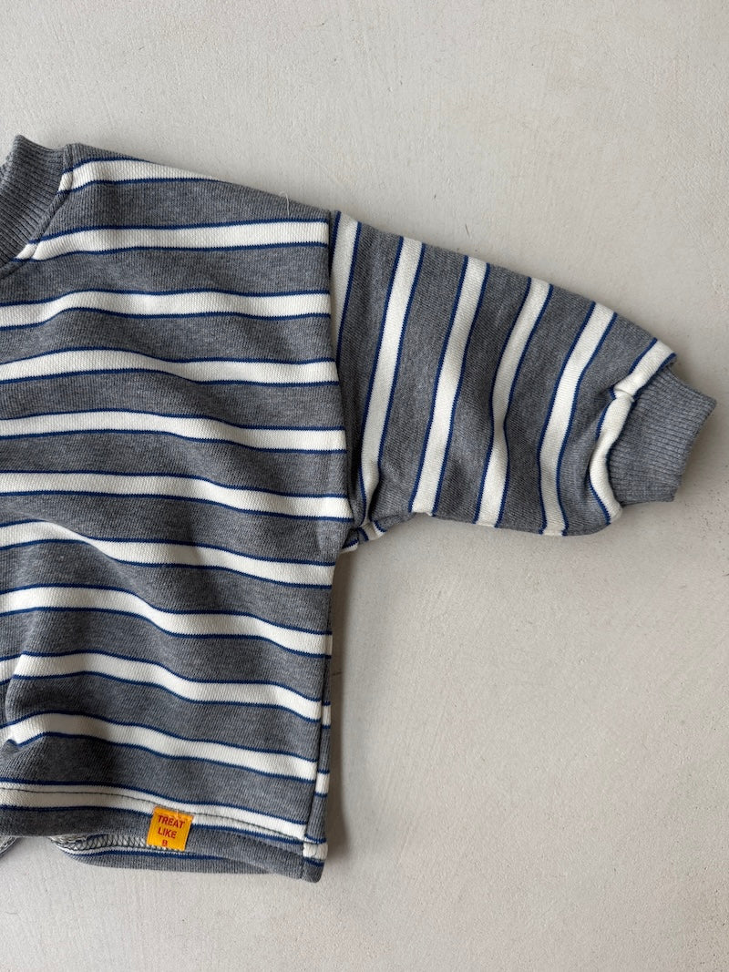 Mini Grey Striped Top