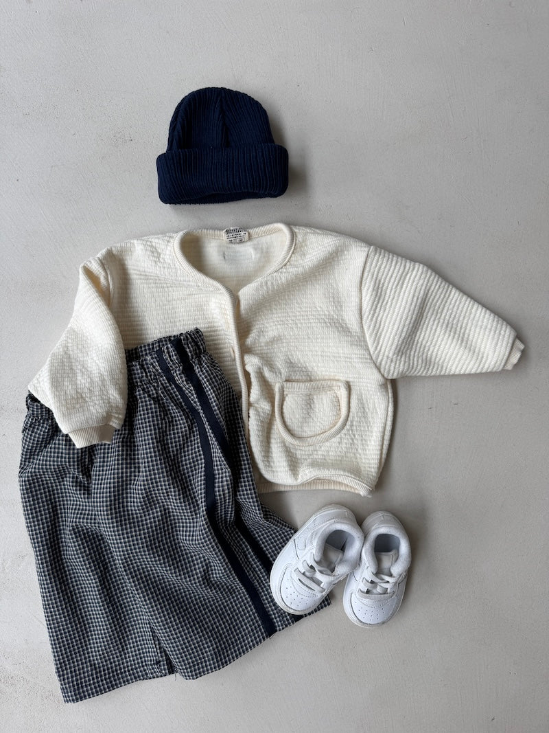 Mini Checked Track Pants Navy