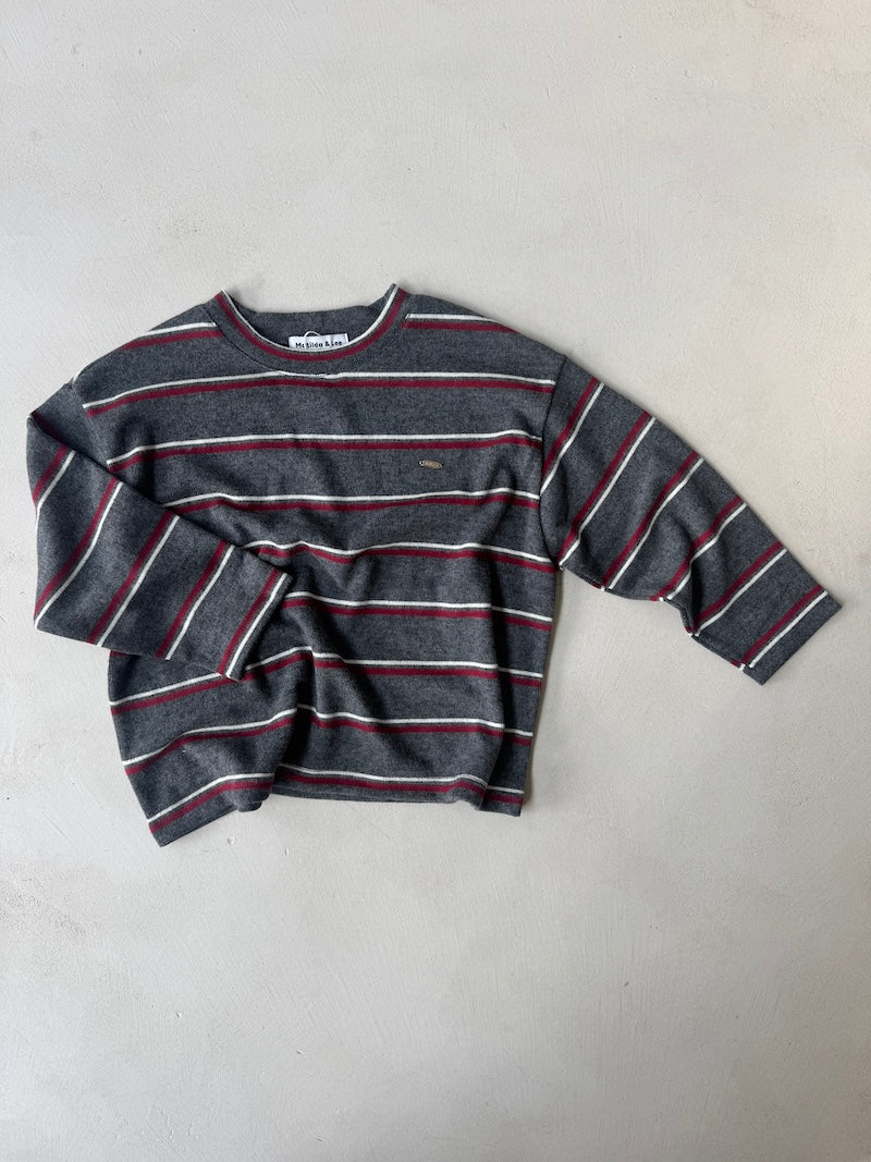 Wine Striped Knit Jumper