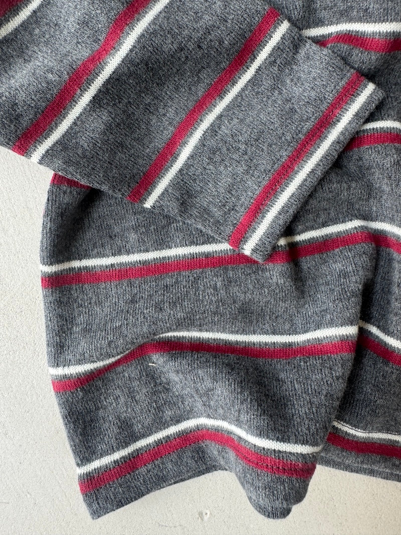 Wine Striped Knit Jumper
