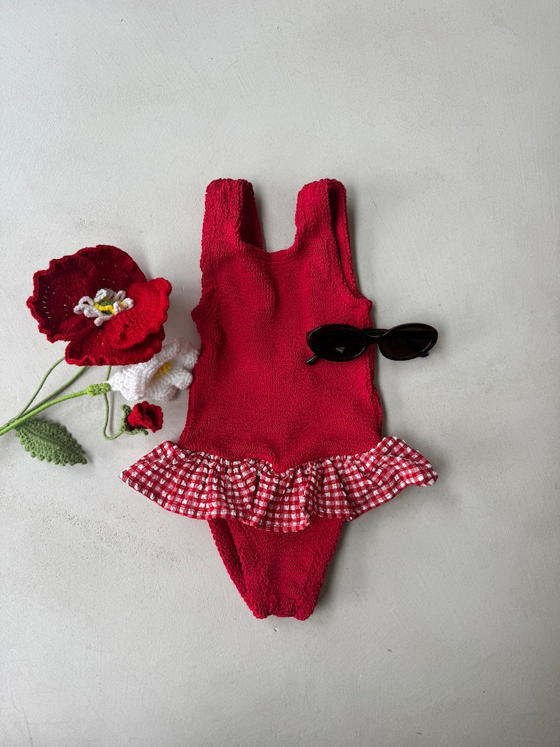 Hunza Swimsuit Red Gingham