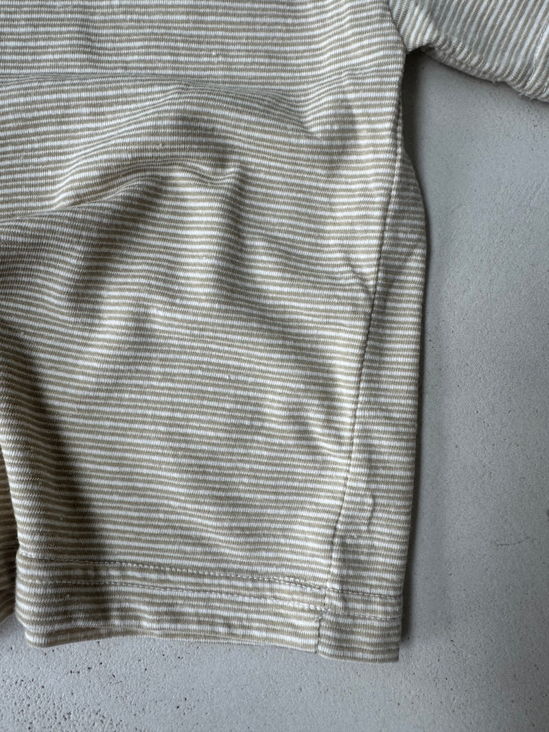 Linen Striped Tee Beige