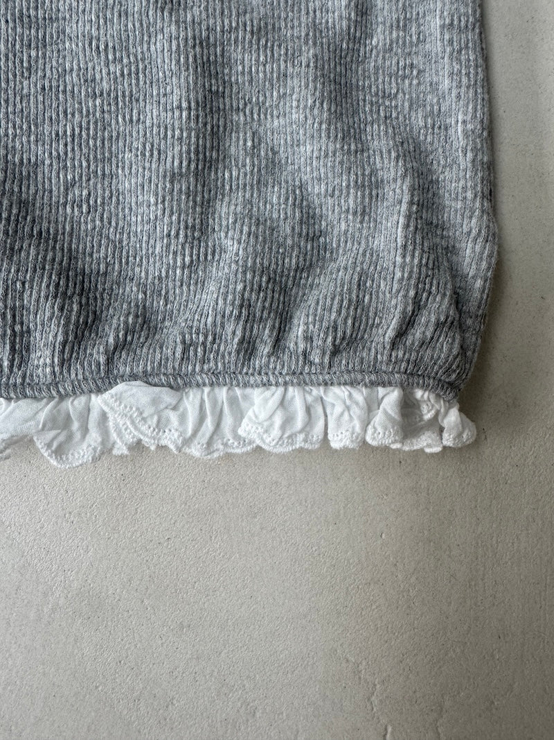 Cropped Grey Rib Top