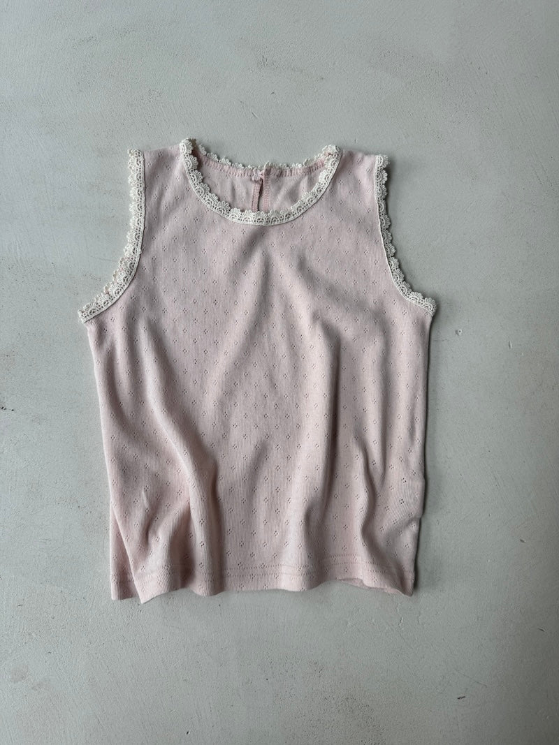 Lace Eyelet Top Pink