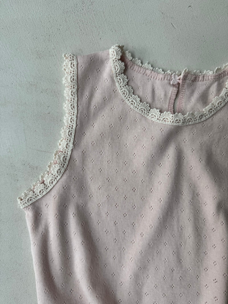 Lace Eyelet Top Pink