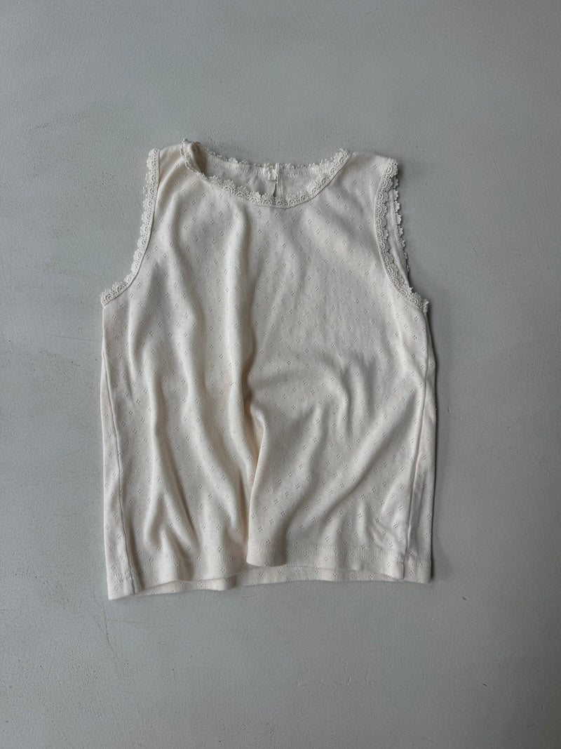 Lace Eyelet Top Cream