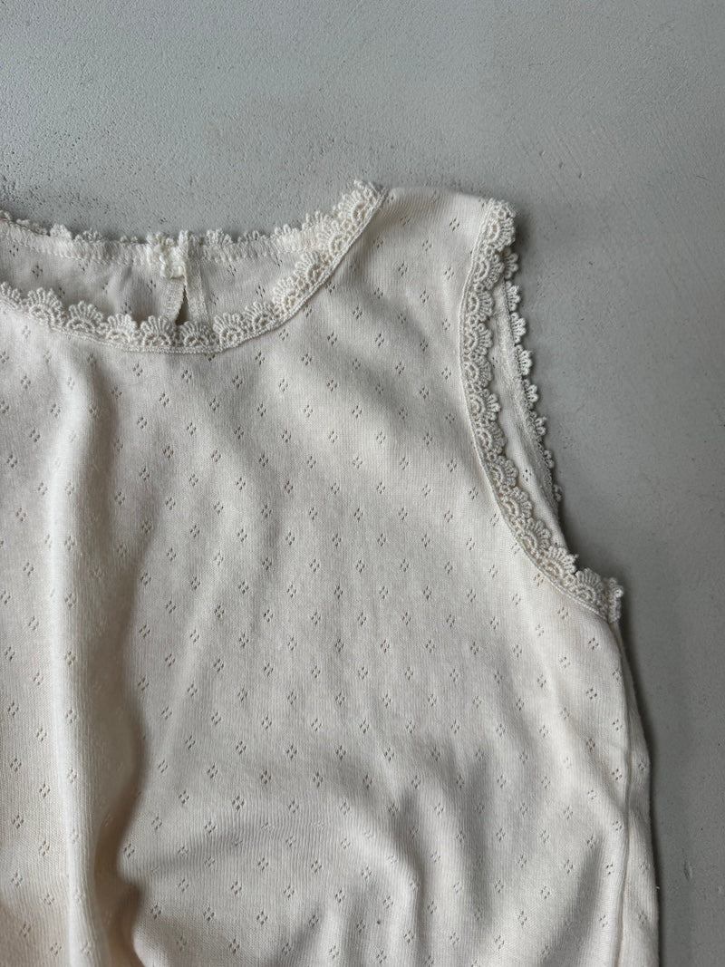Lace Eyelet Top Cream
