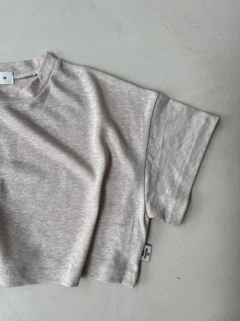 Linen Crop Tee Cream