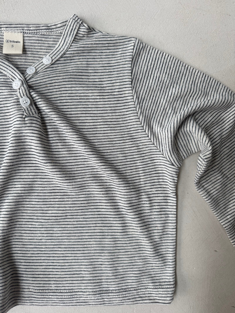 Buttoned Striped tee