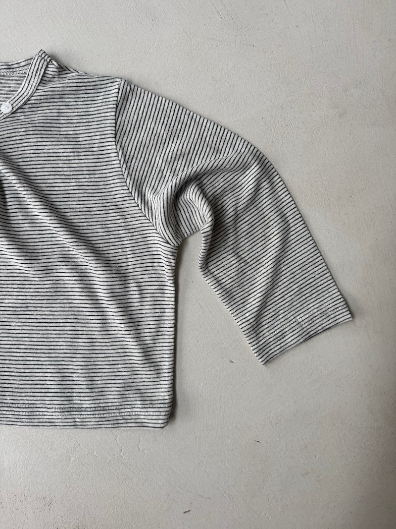 Buttoned Striped tee