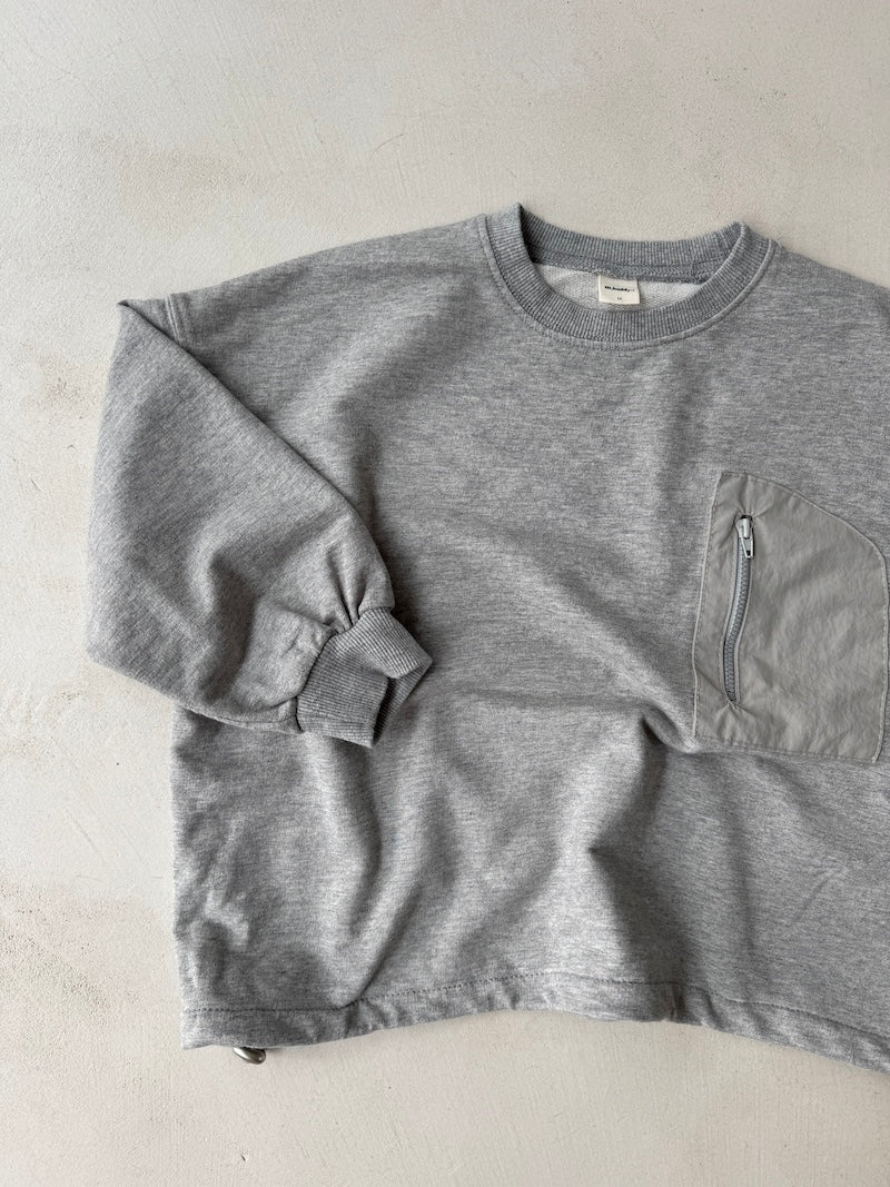 Grey Zip Pocket Jumper