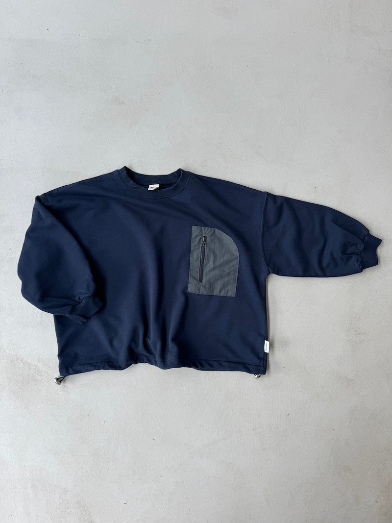 Navy Zip Pocket Jumper