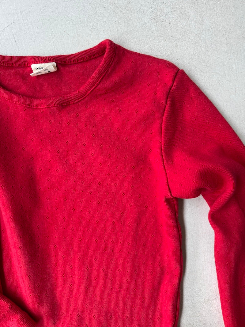 Red Eyelet Top