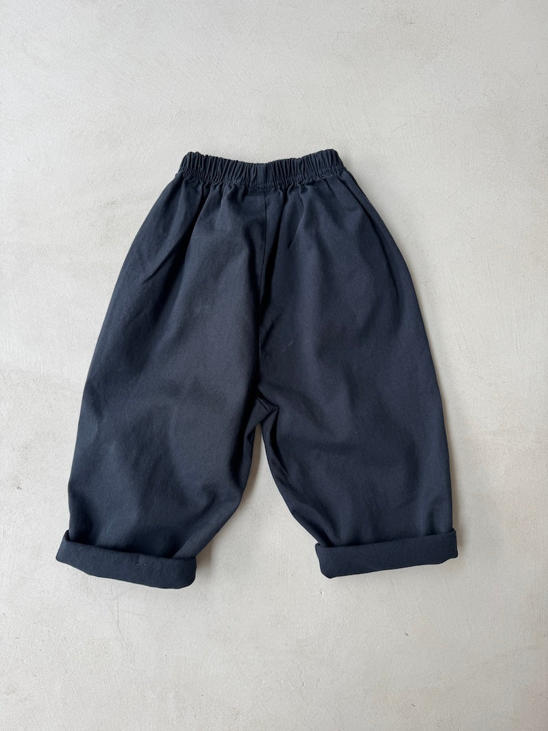 Navy Cotton Twill Pants