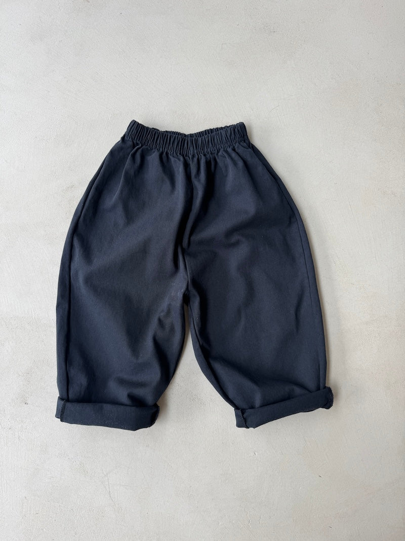 Navy Cotton Twill Pants