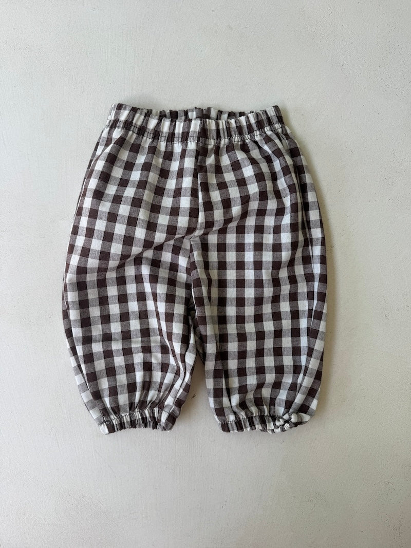Bebe Checked Cotton Pants