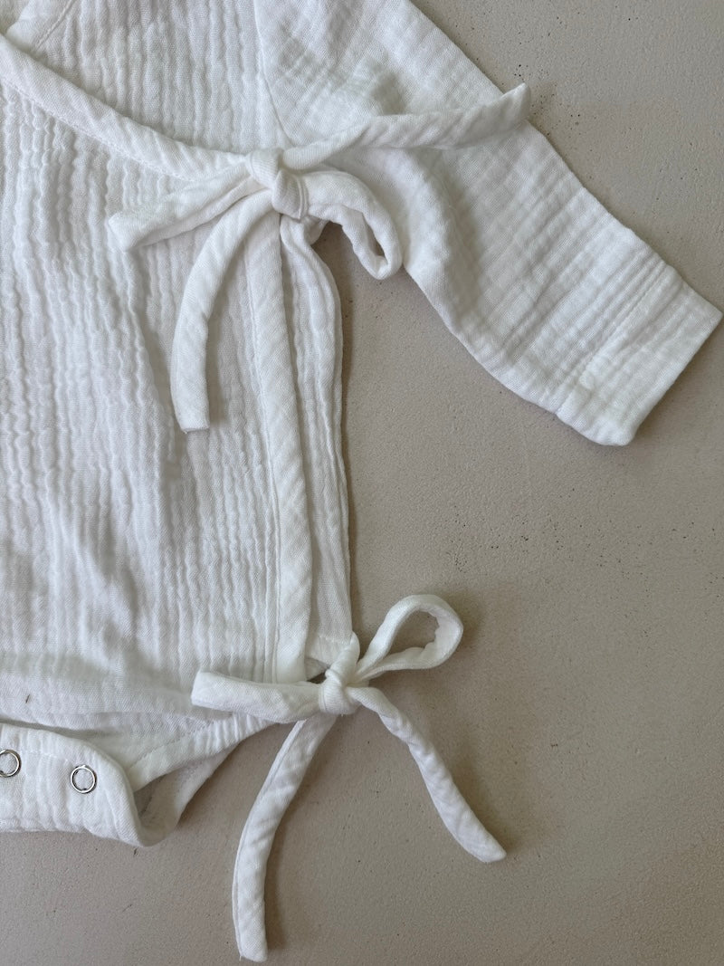 Bebe Muslin Crossover Romper
