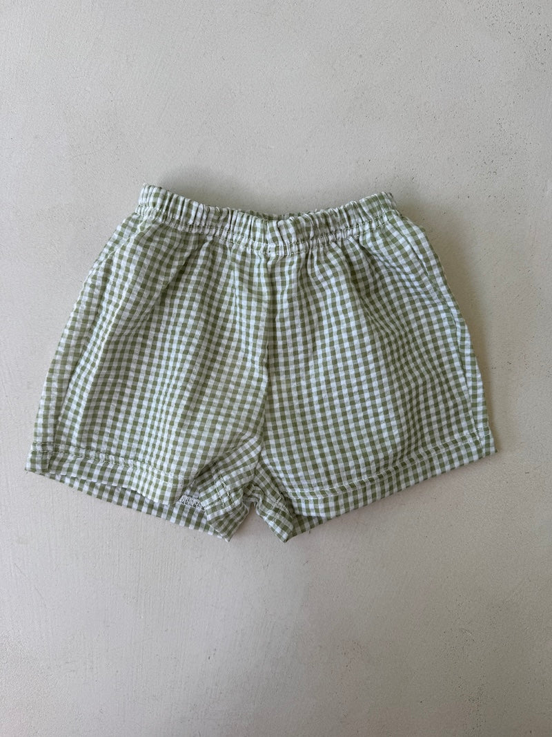 Bebe Vichy Shorts Olive