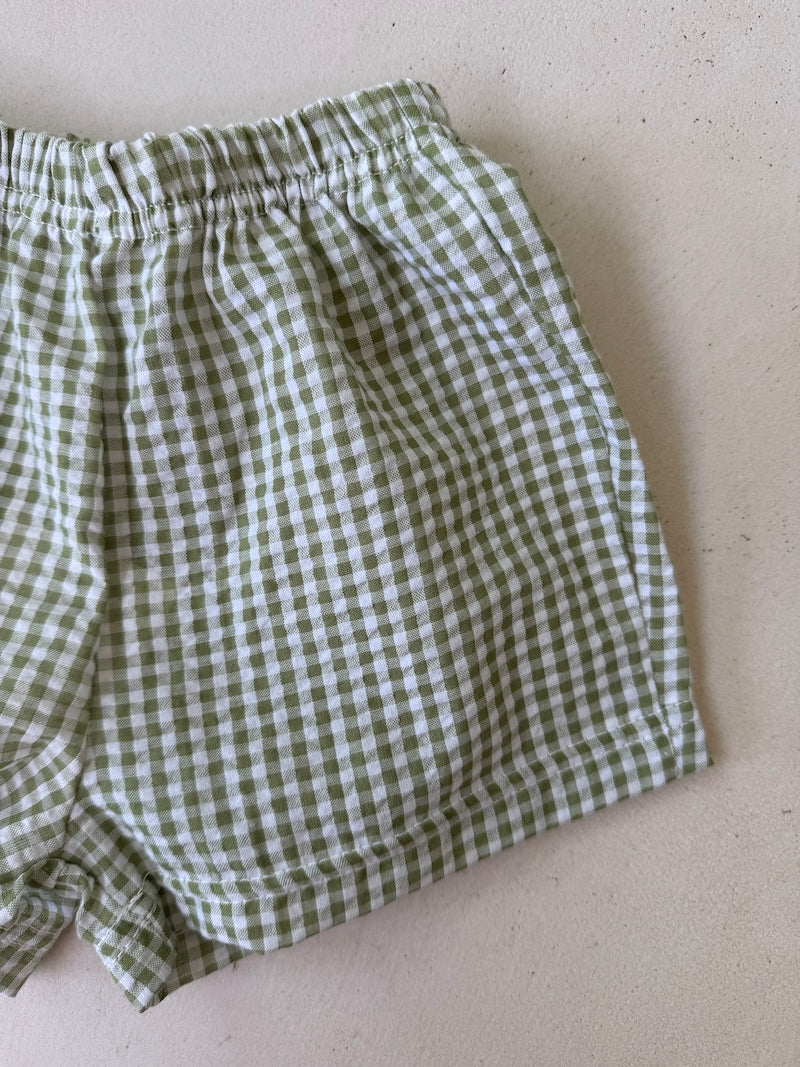 Bebe Vichy Shorts Olive