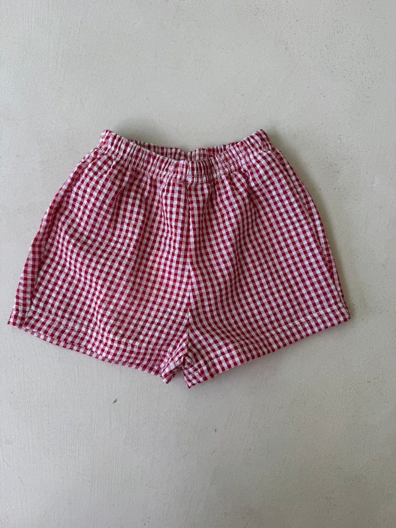 Bebe Vichy Shorts Red