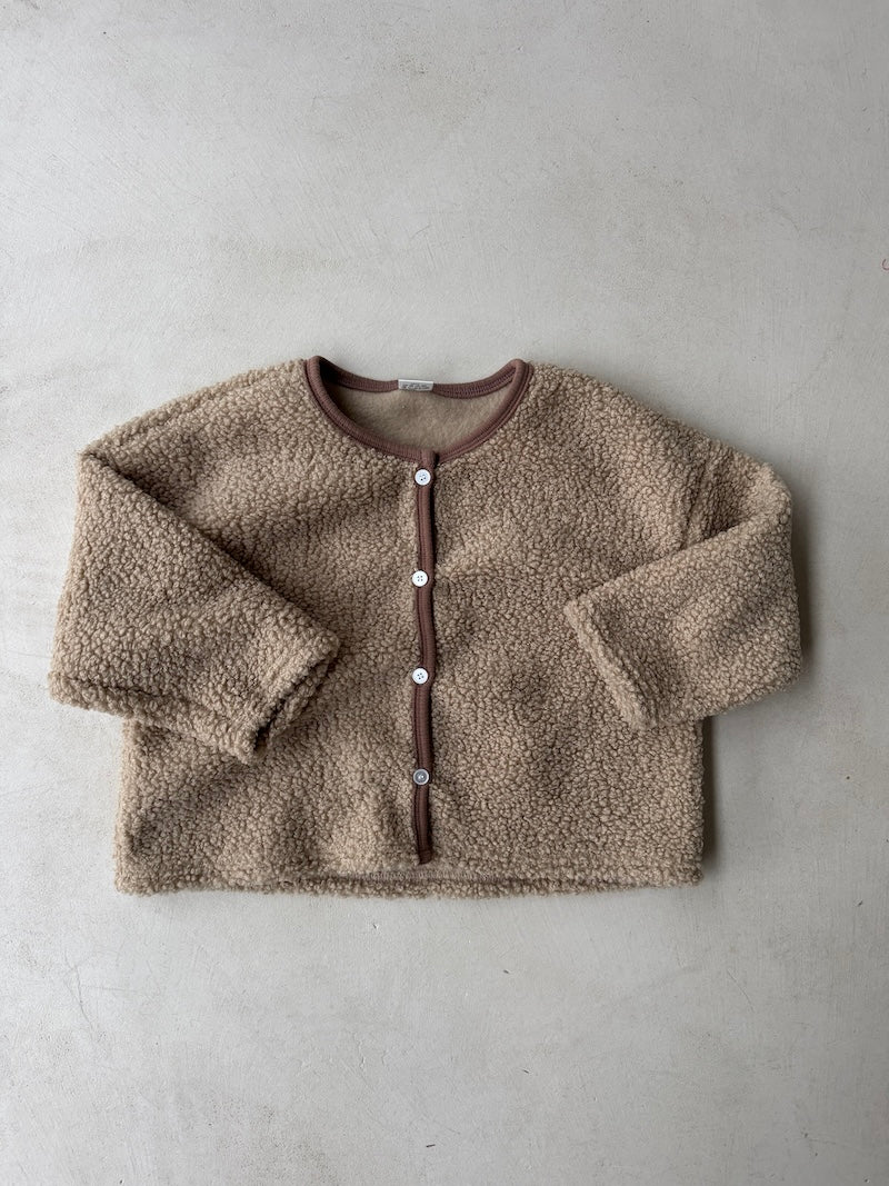 Camel Boucle Cardigan