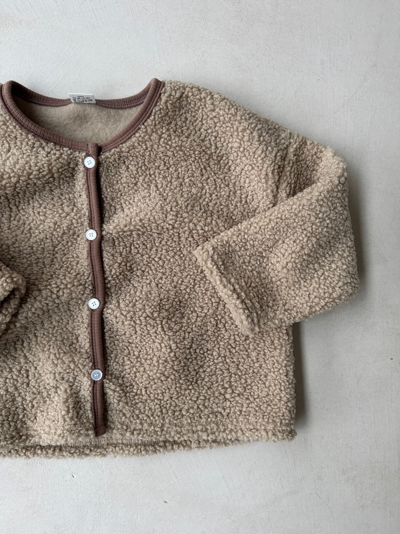 Camel Boucle Cardigan