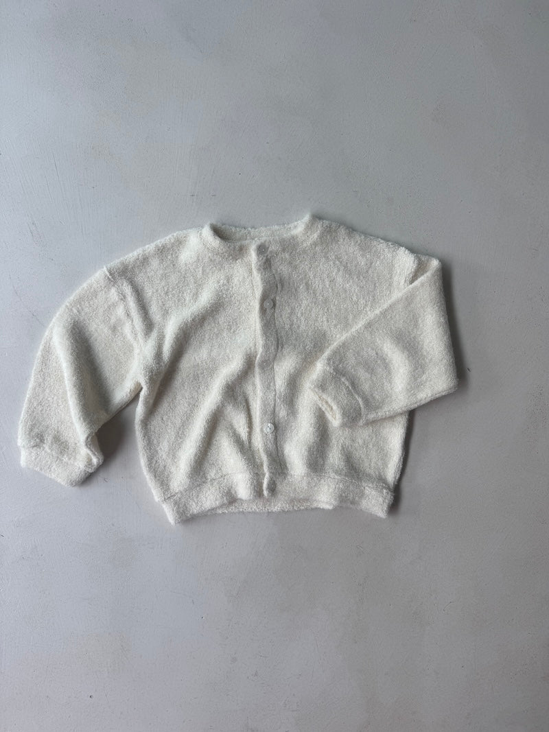 Cream Poodle Cardigan