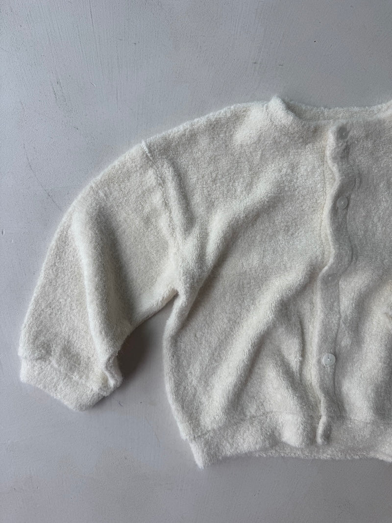 Cream Poodle Cardigan