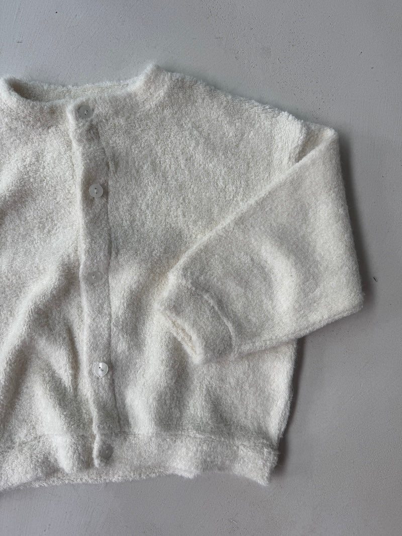 Cream Poodle Cardigan