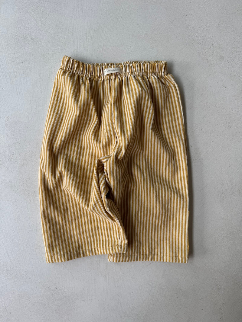 Mini Yellow Rib Stripe Pants