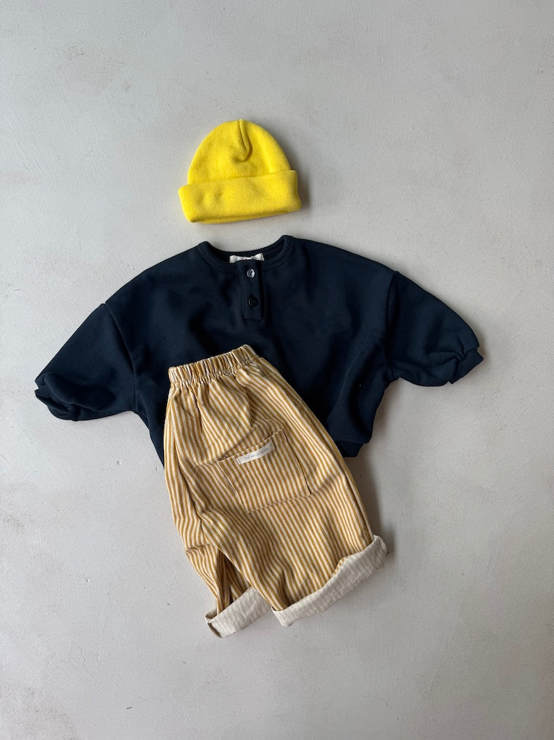 Mini Yellow Rib Stripe Pants
