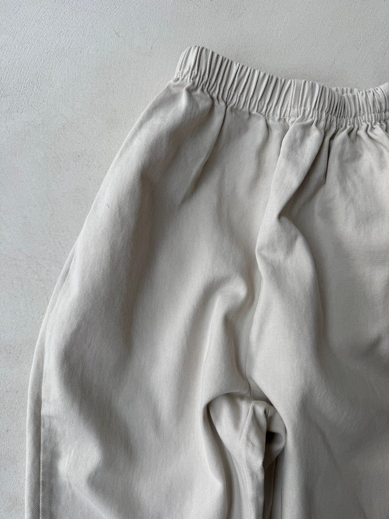 Beige Cotton Twill Pants