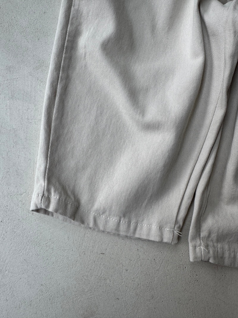 Beige Cotton Twill Pants