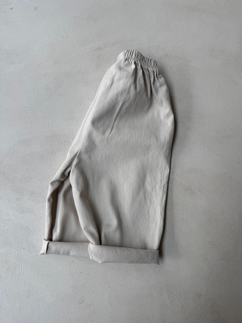 Beige Cotton Twill Pants