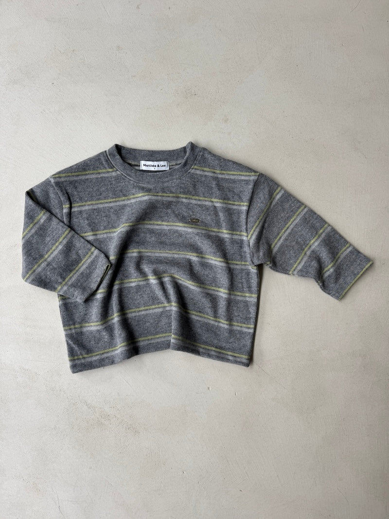 Olive Striped Knit Jumper