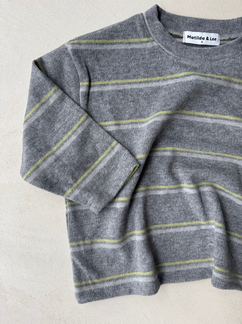 Olive Striped Knit Jumper