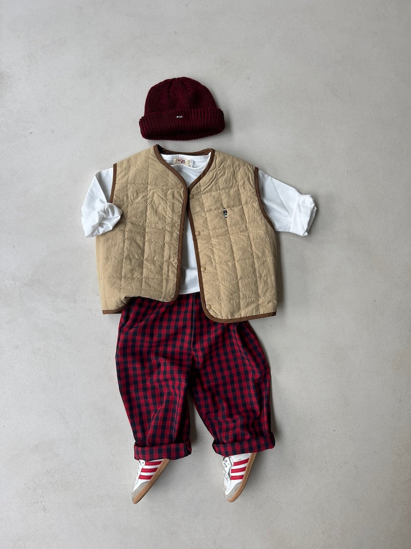 Camel Quilted Vest