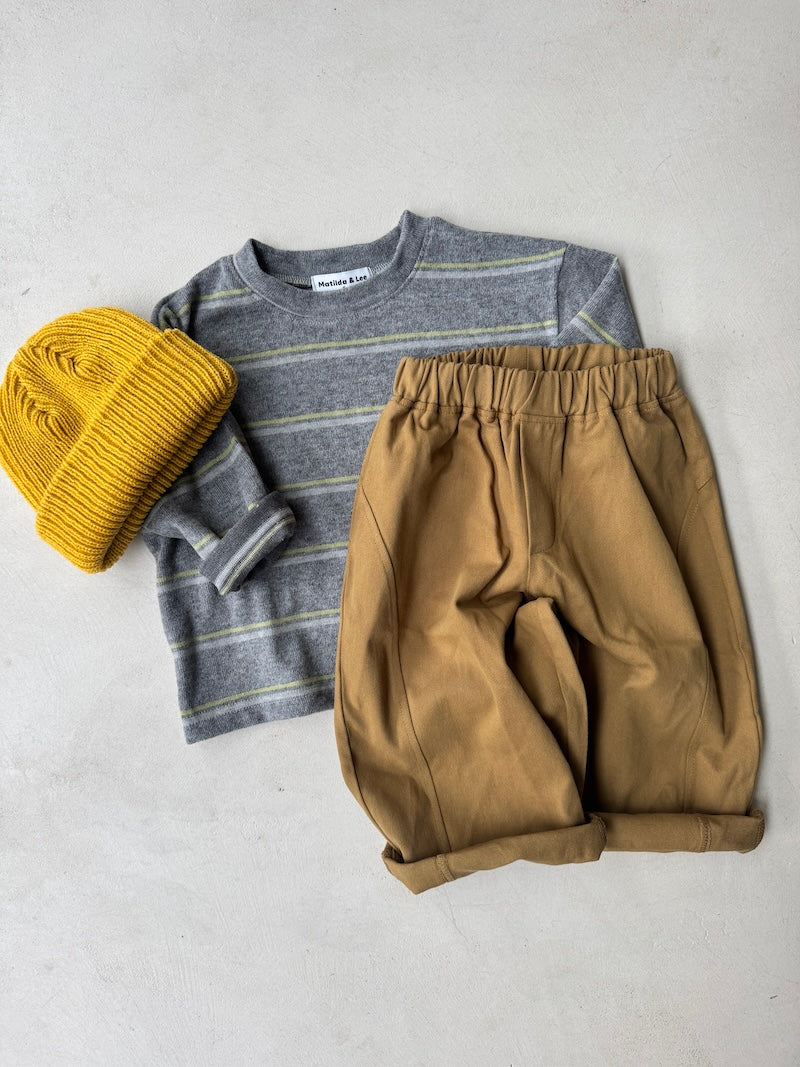 Olive Striped Knit Jumper