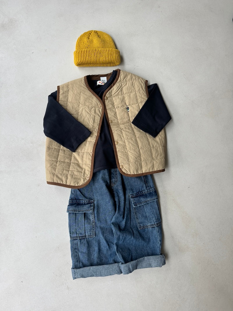 Camel Quilted Vest