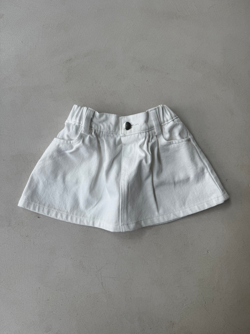Twill Cotton White Skirt