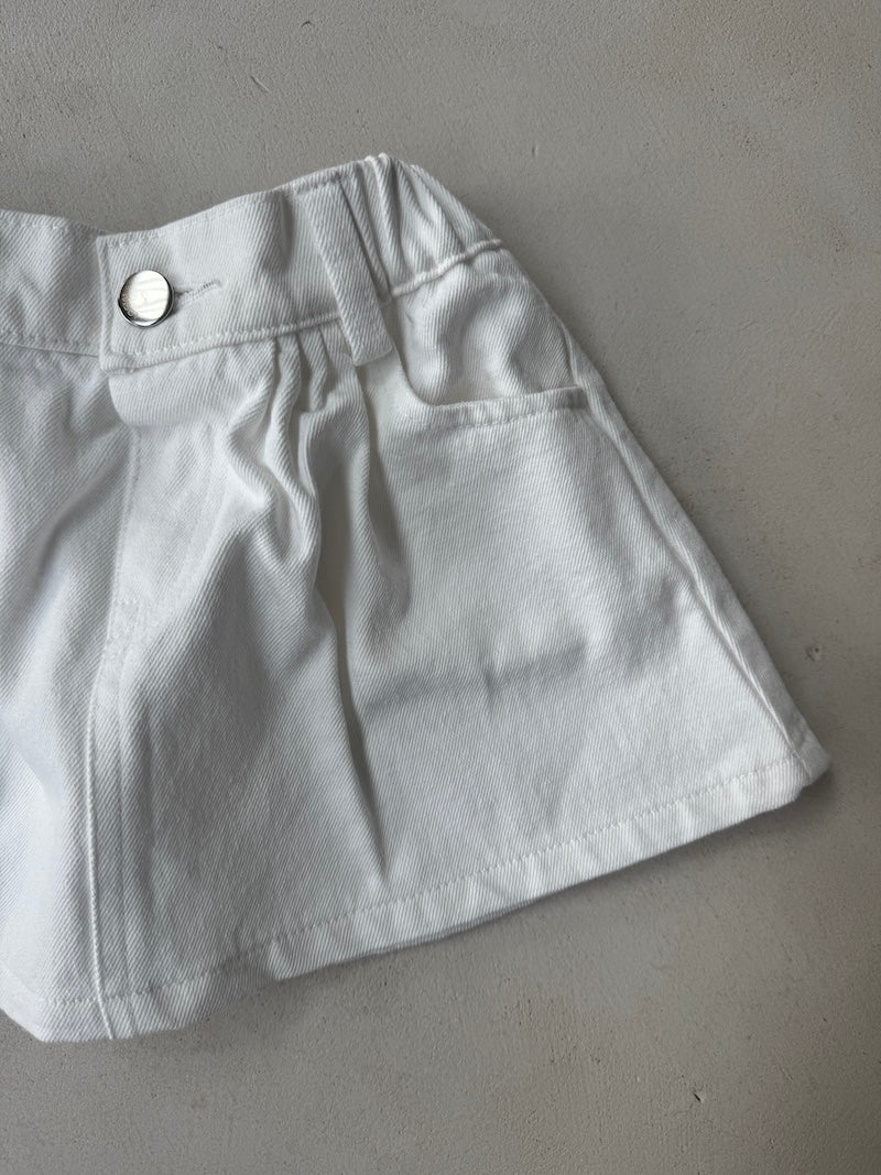 Twill Cotton White Skirt